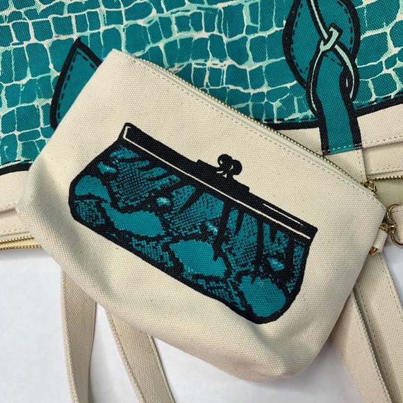 The Martin Project TMP Croco Print Canvas Tote - Picture 2 of 8